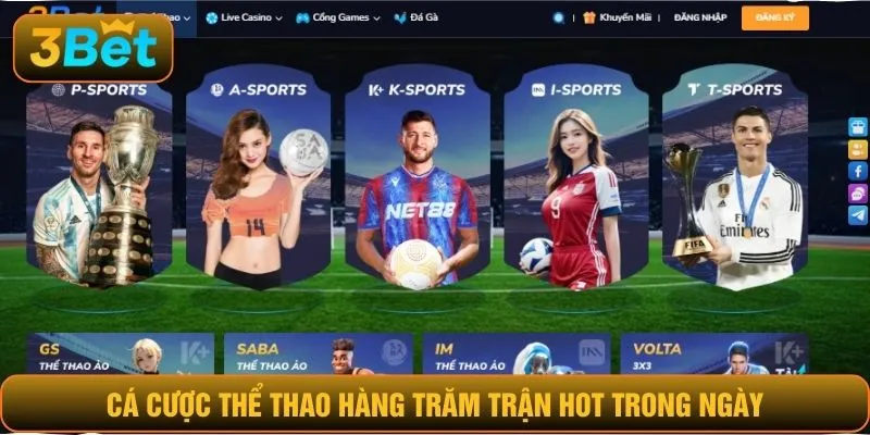 Cá cược thể thao hàng trăm trận hot trong ngày