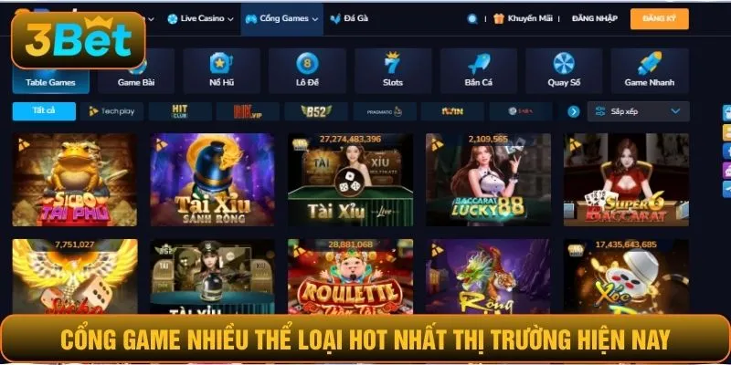 Cổng game nhiều thể loại hot nhất thị trường hiện nay