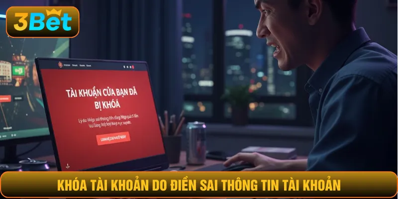 Khóa tài khoản do điền sai thông tin tài khoản