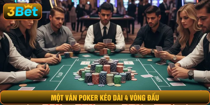 Một ván poker kéo dài 4 vòng đấu